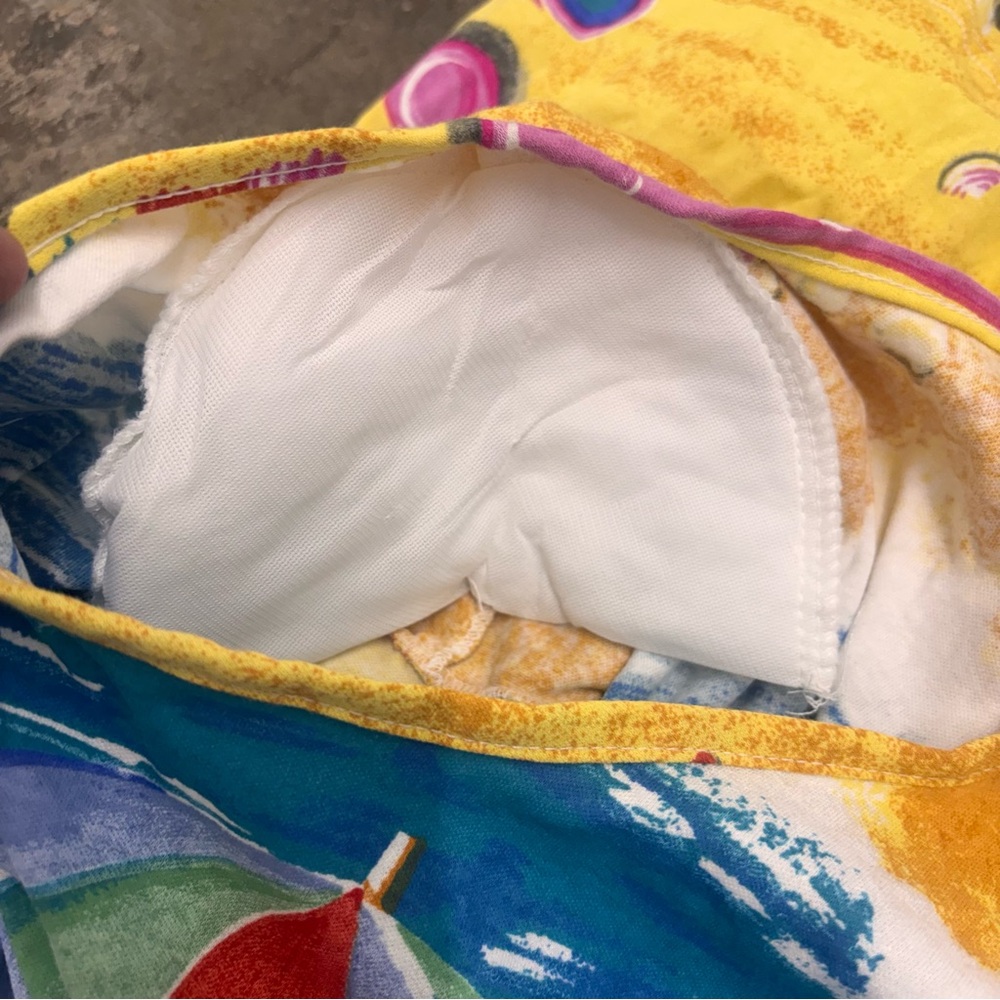 Vintage 90s YS Sport Beach Umbrella All Over Print T Shirt Made in USA 2X Large - Picture 6 of 6